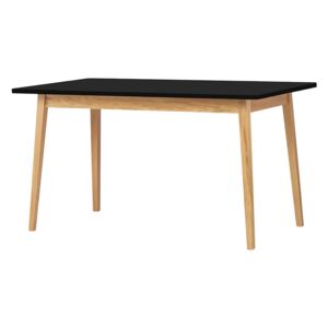 SELSEY Stół rozkładany Veneer 140-180x80 cm antracyt - dąb naturalny
