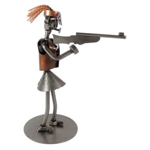 Metalowa figurka kobieta Strzelec. Dla wielbicielki militariów