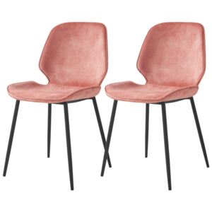 SELSEY Zestaw dwóch krzeseł tapicerowanych Rablart różowe