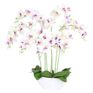 Storczyk sztuczny 56 kwiatów biały