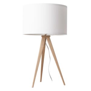 Lampa stołowa TRIPOD biała drewniana ~ Zuiver