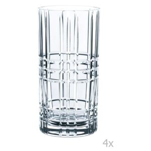 Zestaw 4 szklanek ze szkła kryształowego Nachtmann Square Longdrink, 445 ml