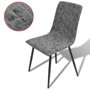 Krzesła do jadalni ze sztucznej skóry, ciemnoszare, 4 szt