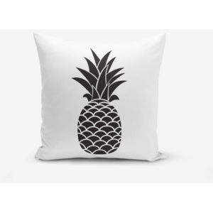 Czarno-biała poszewka na poduszkę z domieszką bawełny Minimalist Cushion Covers Black White Pineapple, 45x45 cm