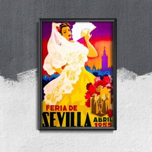 Plakat retro Plakat retro Feria de Sevilla Hiszpania