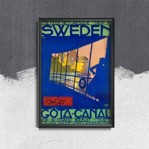 Plakat w stylu retro Plakat w stylu retro Kanał Göta w Szwecji