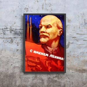 Plakat w stylu retro Plakat w stylu retro Z imieniem Lenina