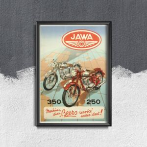 Plakatyw stylu retro Plakatyw stylu retro Jawa Vintage Motorcycle Poster