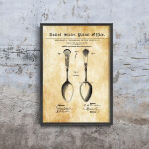 Plakat w stylu vintage Plakat w stylu vintage Osiris Flatware Spoon Patent USA