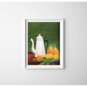 Plakat w stylu vintage Plakat w stylu vintage Martwa natura z czajnikiem i owocami Henri Rosseau