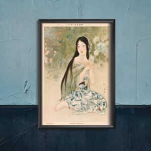 Plakat retro do salonu Plakat retro do salonu Kaburagi Kiyokata The Time When Ajisai Bloom
