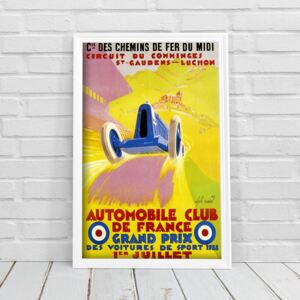 Retro plakat Retro plakat Automobile Club de France Grand Prix Alphonse Noel