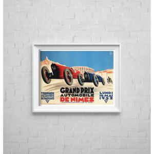Plakat w stylu retro Plakat w stylu retro Grand Prix Automobile de Nimes