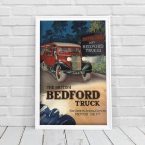 Plakat retro Plakat retro Brytyjska ciężarówka Bedford