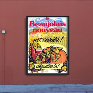 Plakat w stylu retro Plakat w stylu retro Plakat z winem Nowy Beaujolais Nouveau
