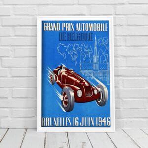 Plakat vintage Plakat vintage Grand Prix Belgijskiego wyścigu samochodowego