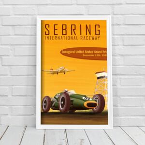 Retro plakat Retro plakat Międzynarodowy tor wyścigowy Sebring