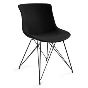 Krzesło do kawiarni tapicerowane tkaniną Easy BR czarne
