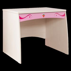 Biurko Little Princes z płyty wiórowej, dł.91 x szer.70 x wys.75 cm, różowy/ naturalny