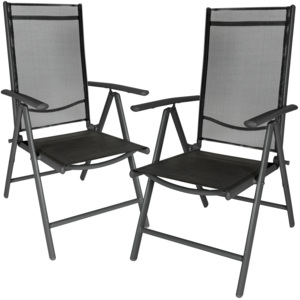 2 x Krzesło ogrodowe składane antracyt/czarny