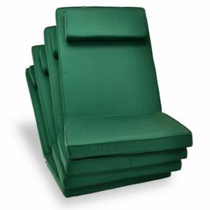 Komplet 4 x poduszka Garth na krzesło zielona
