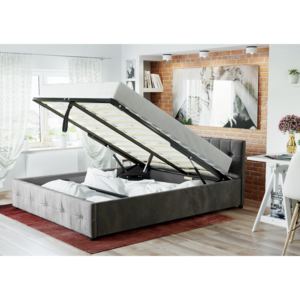 Łóżko z materacem tapicerowane do sypialni 160x200 sfg012a welur
