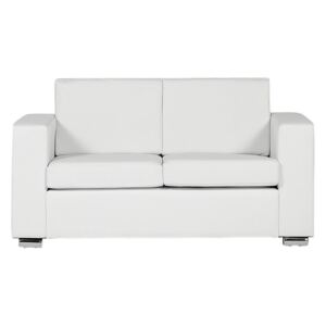 Sofa biała - kanapa - skórzana - dwuosobowa - wypoczynek - HELSINKI
