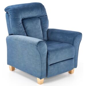Rozkładany fotel wypoczynkowy ELIOR Ervin, niebieski, 90-158x90x102-76 cm