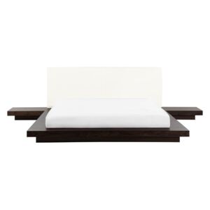 Łóżko BELIANI Zen, ciemne drewno, 160x200 cm