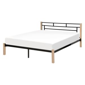 Łóżko BELIANI Gardanne, czarno-jasnobrązowe, 160x200 cm