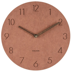 Brązowy drewniany zegar ścienny Karlsson Dura, ⌀ 29 cm