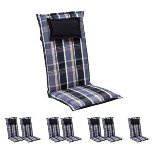 Blumfeldt Elbe, nakładki na krzesła ogrodowe z wysokim oparciem, poduszki na fotele, dralon, 50x120x8cm