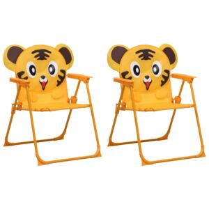 Krzesełka ogrodowe dla dzieci, 2 szt., żółte, tkanina
