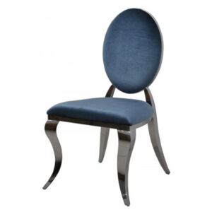 Krzesło Ludwik II glamour Blue - nowoczesne krzesło tapicerowane