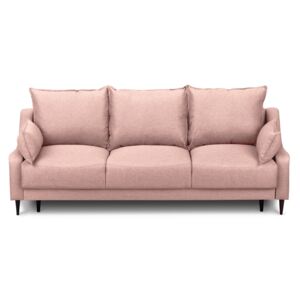 Różowa rozkładana sofa 3-osobowa ze schowkiem Mazzini Sofas Ancolie