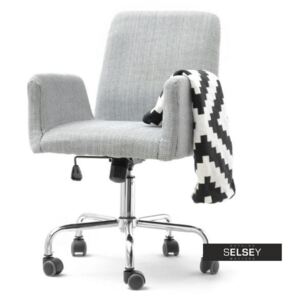 Fotel biurowy Lomax biało - czarny z tkaniny obrotowy