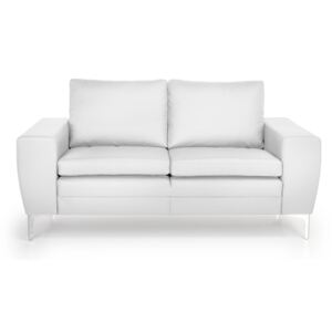 Biała sofa skórzana Scandic Twigo, 166 cm