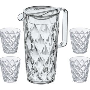 Dzbanek Crystal w zestawie z 4 szklankami
