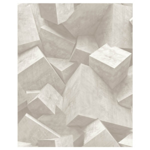 Tapeta flizelinowa 3D Blocks beżowa L50507