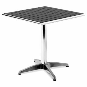 Kwadratowy stół zewnętrzny, 700x700 mm, aluminium, czarny
