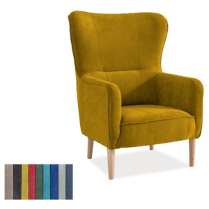Fotel tapicerowany Relax, dł.81 x gł.55 x wys.107 cm - żółty