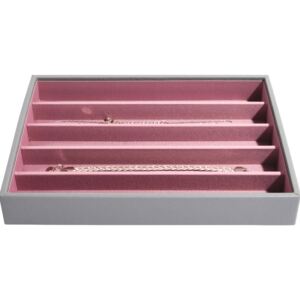 Pudełko na biżuterię pięciokomorowe classic Stackers szaro-różowe