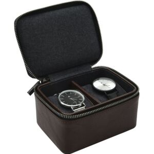 Pudełko na zegarki podróżne Stackers dwukomorowe brązowe