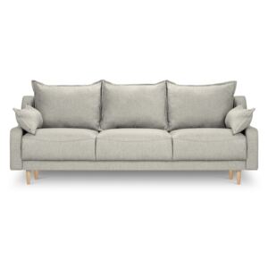 Jasnoszara rozkładana sofa ze schowkiem Mazzini Sofas Freesia