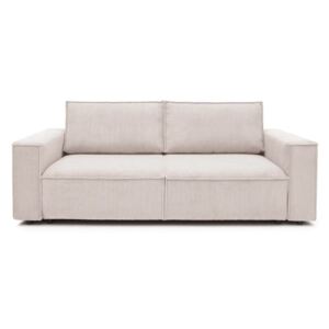 Kremowobiała sztruksowa sofa rozkładana Bobochic Paris Nihad, 245 cm