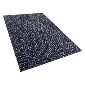 Dywan skórzany 140 x 200 cm brązowo-niebieski IKISU