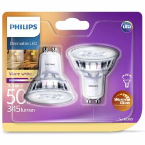 Philips Reflektory punktowe LED Classic, 2 szt., 5.5 W, 345 lumenów