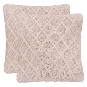 2 poduszki, bawełna o grubym splocie, 45x45 cm, różowe