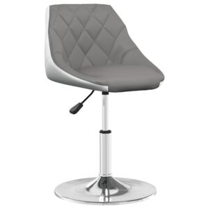 Krzesło stołowe, szaro-białe, obite sztuczną skórą