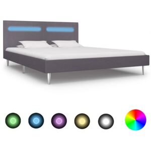 Rama łóżka PERVOI LED, szara, 160x200 cm
